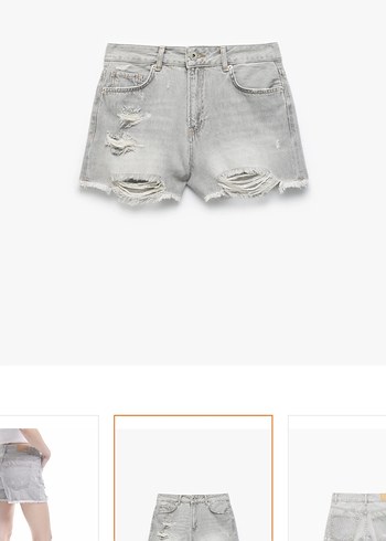 Gri Mini Kadın Denim Şort - Görsel 2