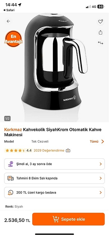 Korkmaz Korkmaz Kahvekolik kahve makinesi