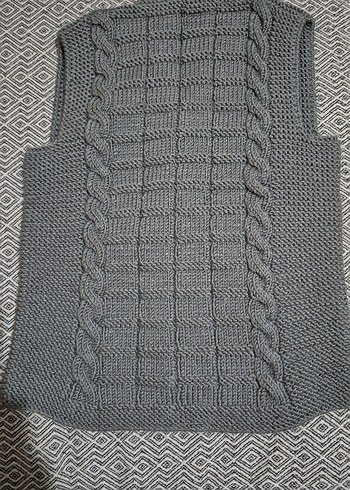 Erkek Çocuk Gri Örgü Yelek - Görsel 2