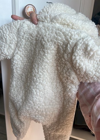 Beyaz Peluş Bebek Tulumu