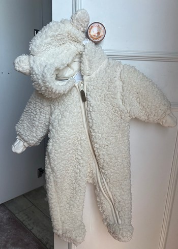H&M Beyaz Peluş Bebek Tulumu
