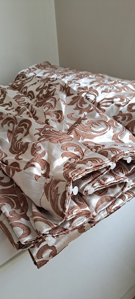 kendinden   nakıs desenli   fon perde - Görsel 2