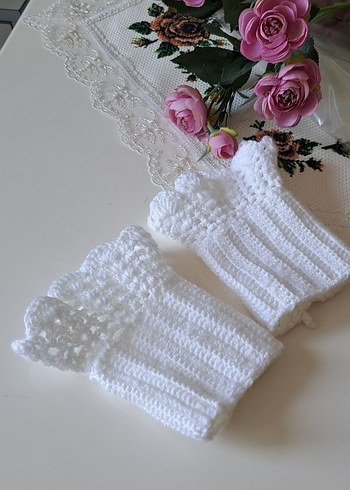 Dantel Detaylı Bohem Örgü Kadın Eldiveni - Görsel 4