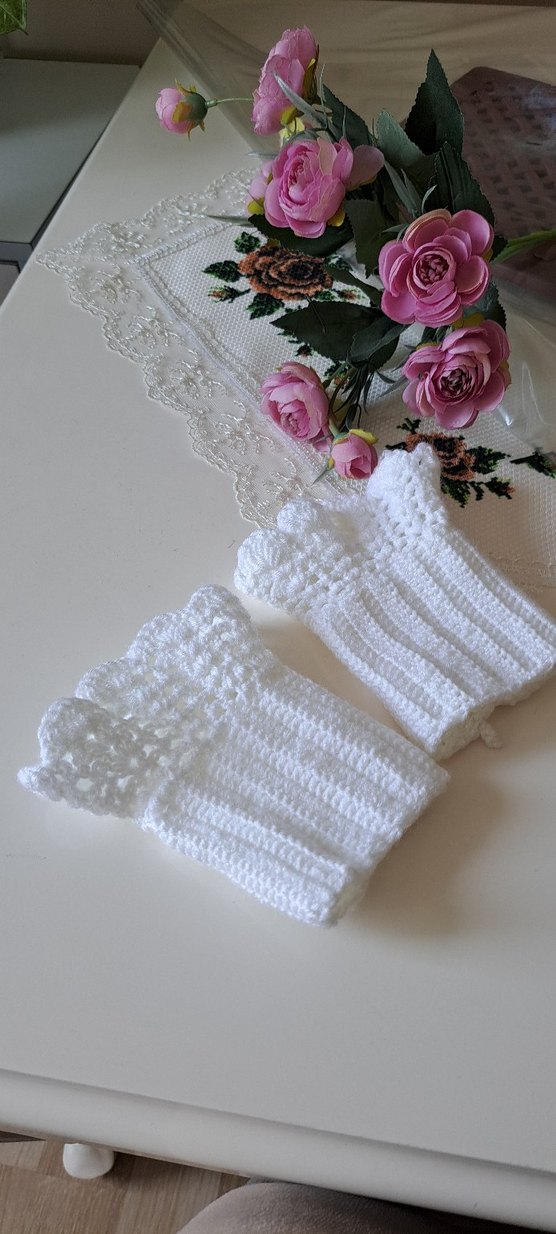 Dantel Detaylı Bohem Örgü Kadın Eldiveni - Görsel 4