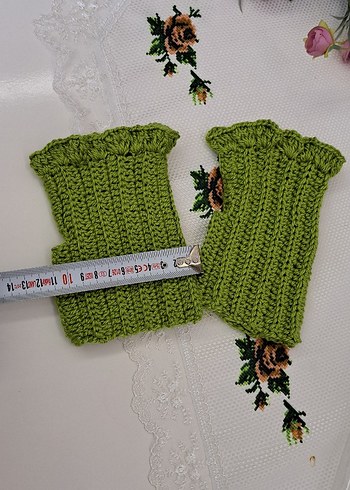 Örgü Yeşil Bohem Kadın kolluk - Görsel 4