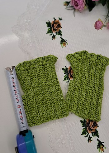 Örgü Yeşil Bohem Kadın kolluk - Görsel 6