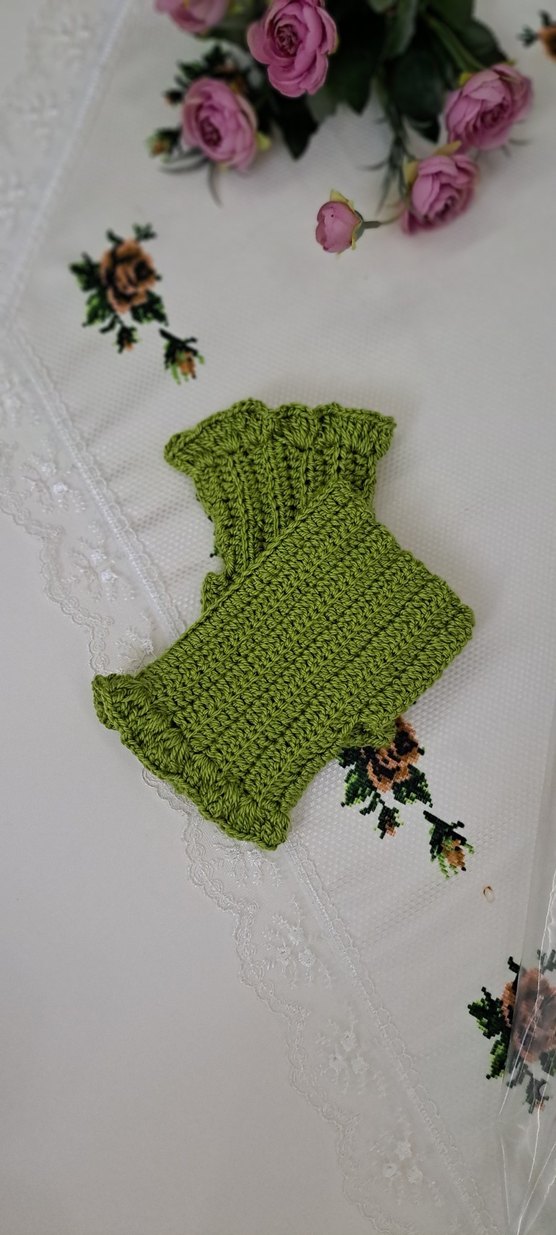 Örgü Yeşil Bohem Kadın kolluk - Görsel 3