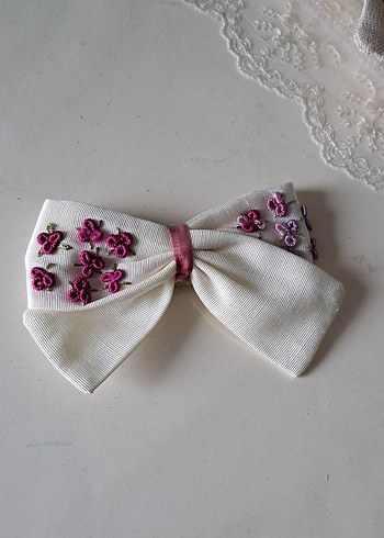 Nakışlı Örgü Kumaş Fiyonk Toka - Görsel 6