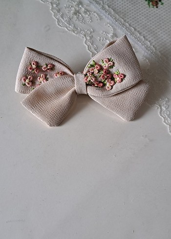 Nakışlı Örgü Kumaş Fiyonk Toka - Görsel 5