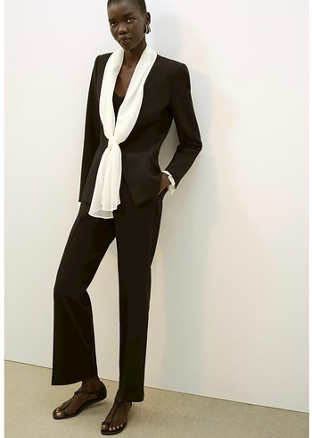 Zara Fular Baglama Detayli Blazer Takim