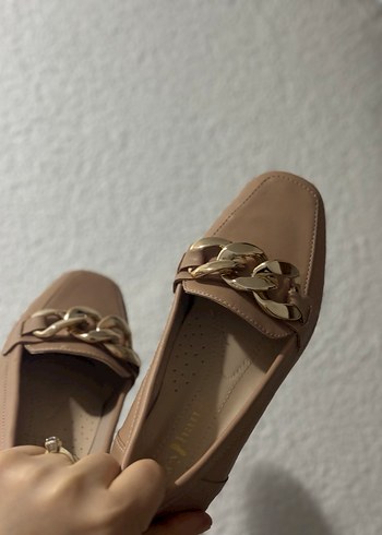 Bej Deri Tokalı Stiletto Topuklu Kadın Ayakkabı - Görsel 2