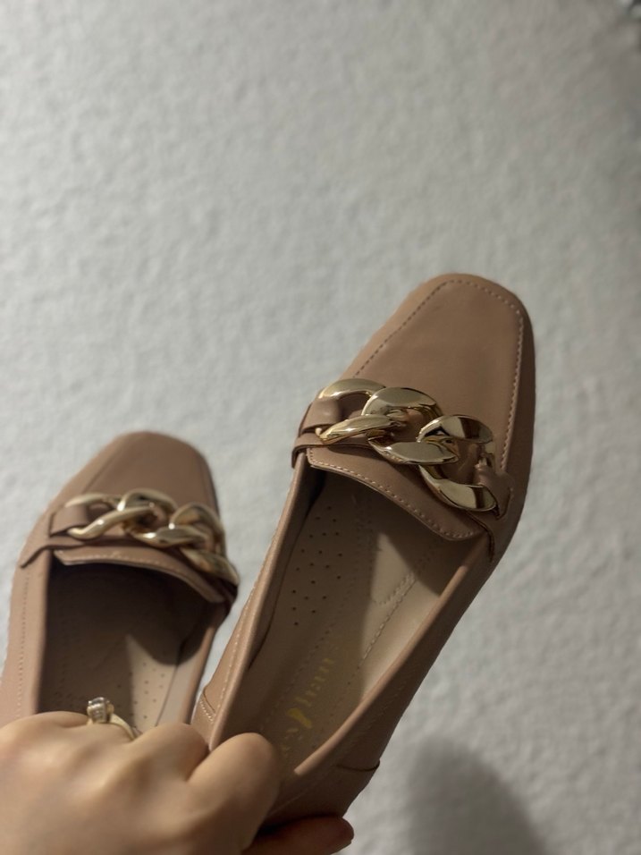 Bej Deri Tokalı Stiletto Topuklu Kadın Ayakkabı - Görsel 2