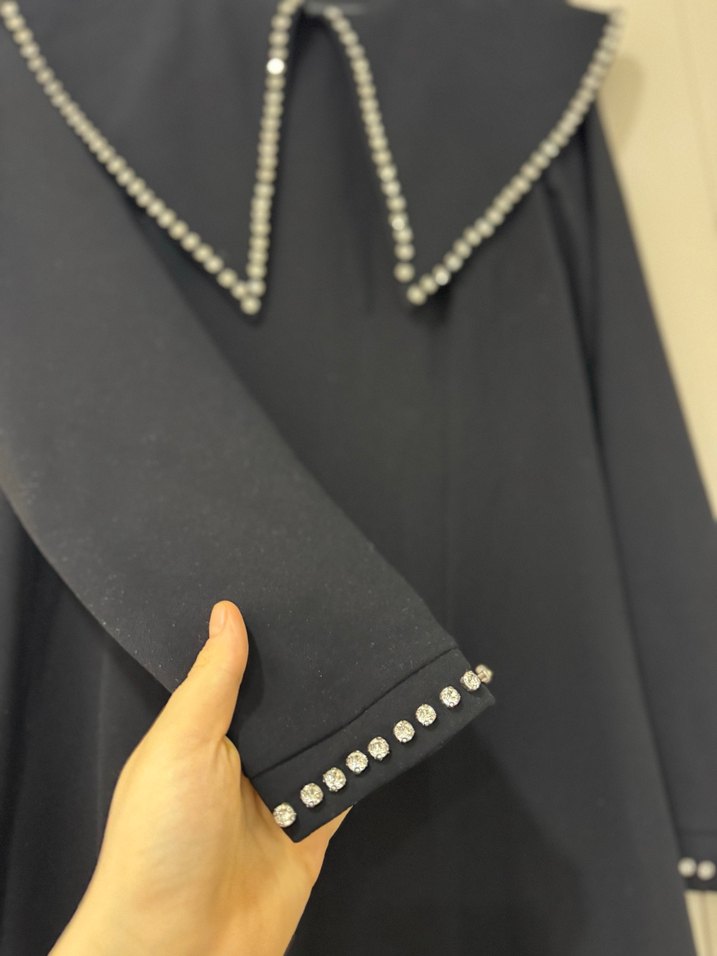 Uzun Siyah Gotik Kadın Elbise - Görsel 2