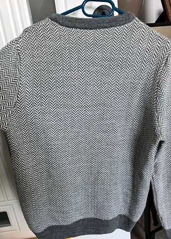 Gri Örgü Erkek Kazak, Bisiklet Yaka, Rahat Kesim - Görsel 5