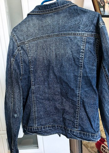 Düğmeli Mavi Kadın Denim Ceket - Görsel 6