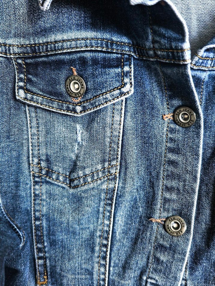 Düğmeli Mavi Kadın Denim Ceket - Görsel 2