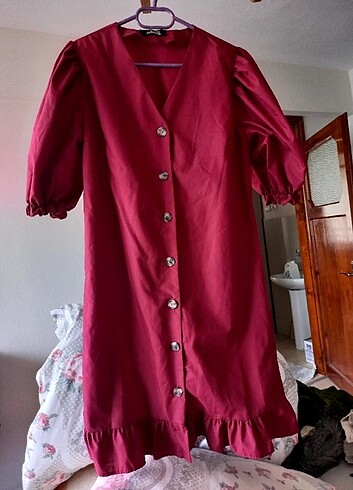 Bordo elbise 