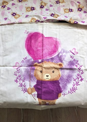 Pembe Baskılı Polar Bebek Nevresim Takımı - Görsel 4