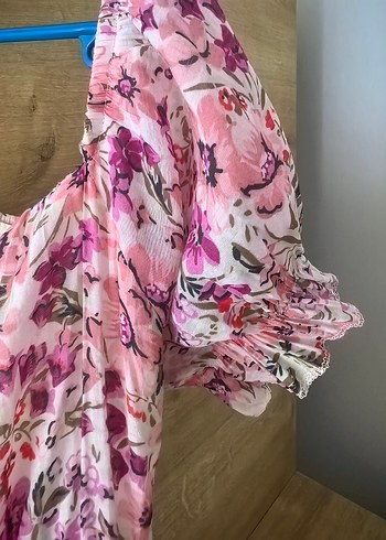 Pembe Bohem Uzun Elbise - Görsel 5