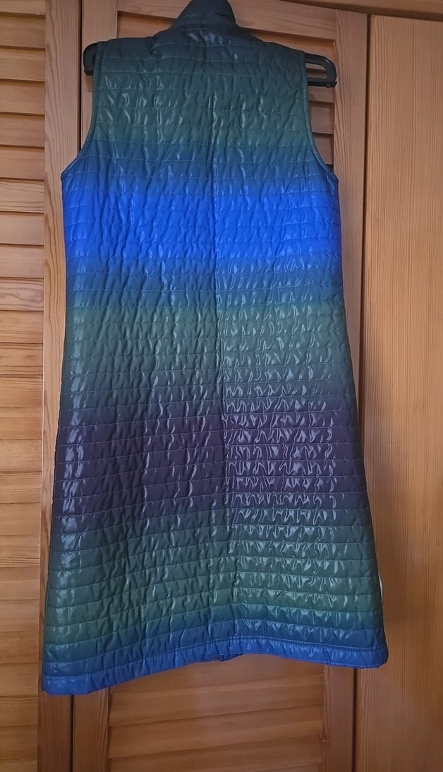 Uzun, fermuarlı, Çok Renkli Kadın Yelek - Görsel 2