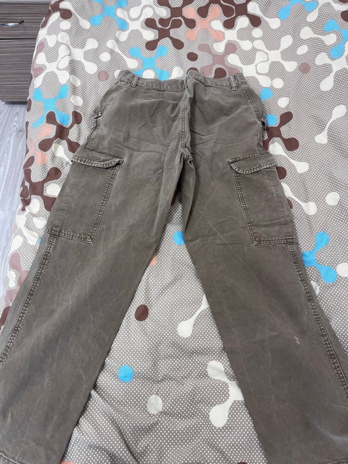 Düğmeli Kahverengi Bol Kesim Kadın vintage Pantolon - Görsel 3