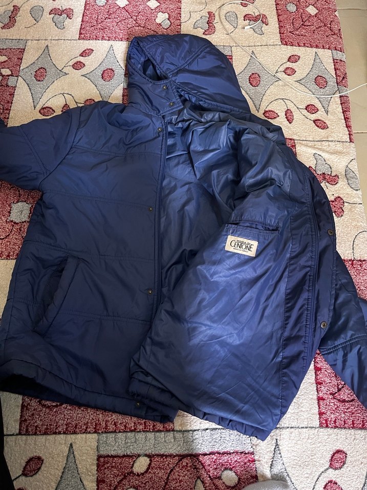 Düğmeli Lacivert Erkek Mont Kapüşonlu - Görsel 2