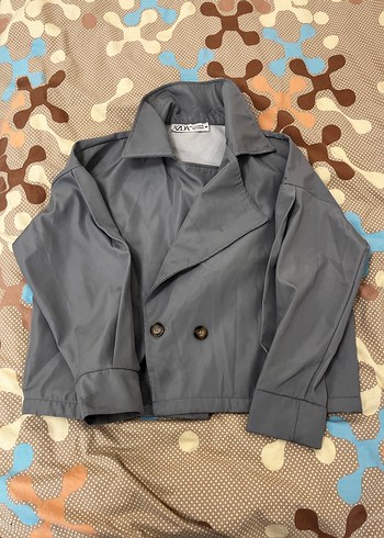 Kadın Gri Midi Trençkot Düğmeli - Görsel 2