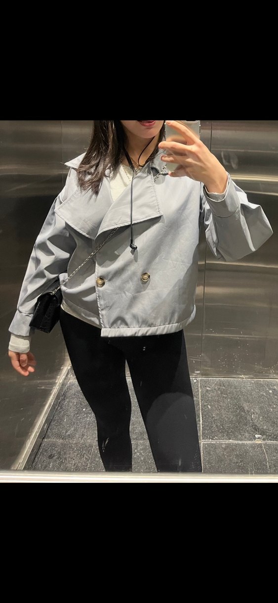 Kadın Gri Midi Trençkot Düğmeli - Görsel 4