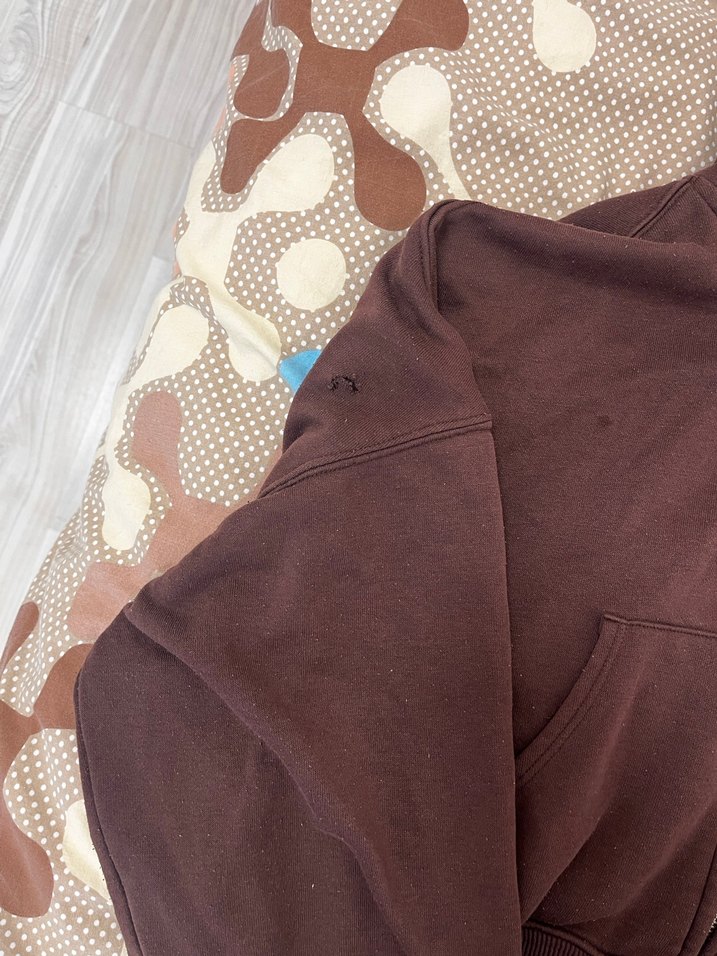 Kahverengi Fermuarlı Kapüşonlu Sweatshirt - Görsel 2