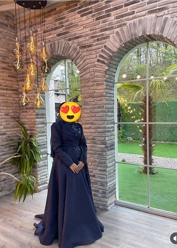 lacivert abiye elbise - Görsel 2