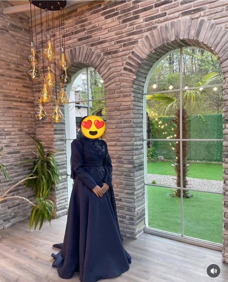 lacivert abiye elbise - Görsel 2