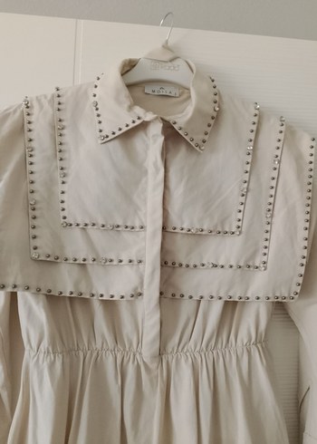 Kemerli Bej Uzun Bohem Elbise - Görsel 5