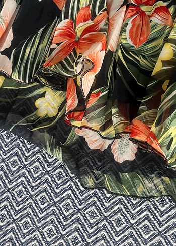 Çiçek Desenli Pilili Bohem Kadın etek - Görsel 3