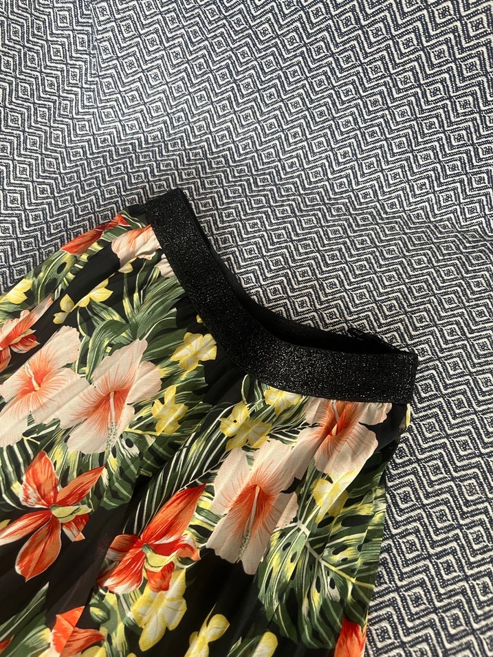 Çiçek Desenli Pilili Bohem Kadın etek - Görsel 2