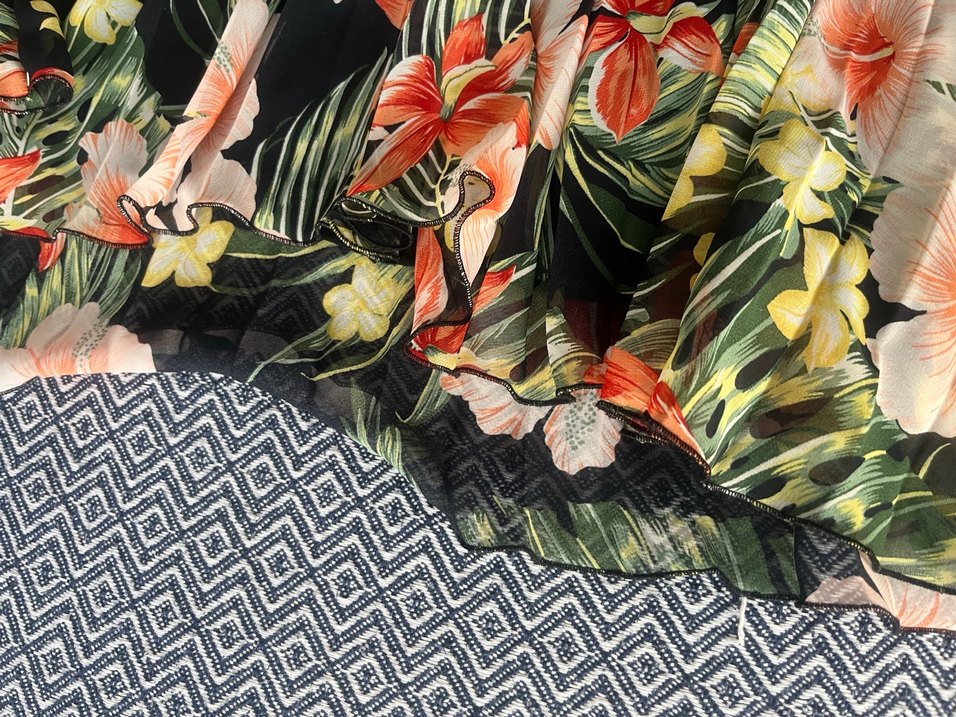 Çiçek Desenli Pilili Bohem Kadın etek - Görsel 3