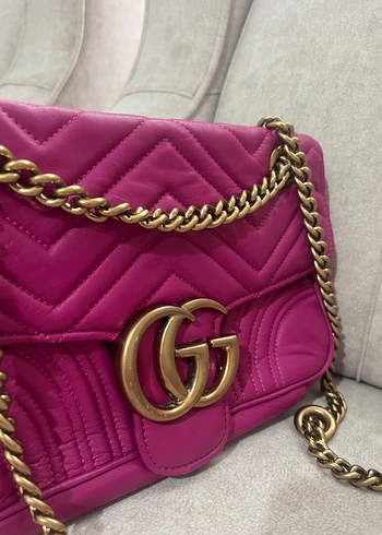 Zincir Detaylı Mor Deri Kadın Çanta - Görsel 3