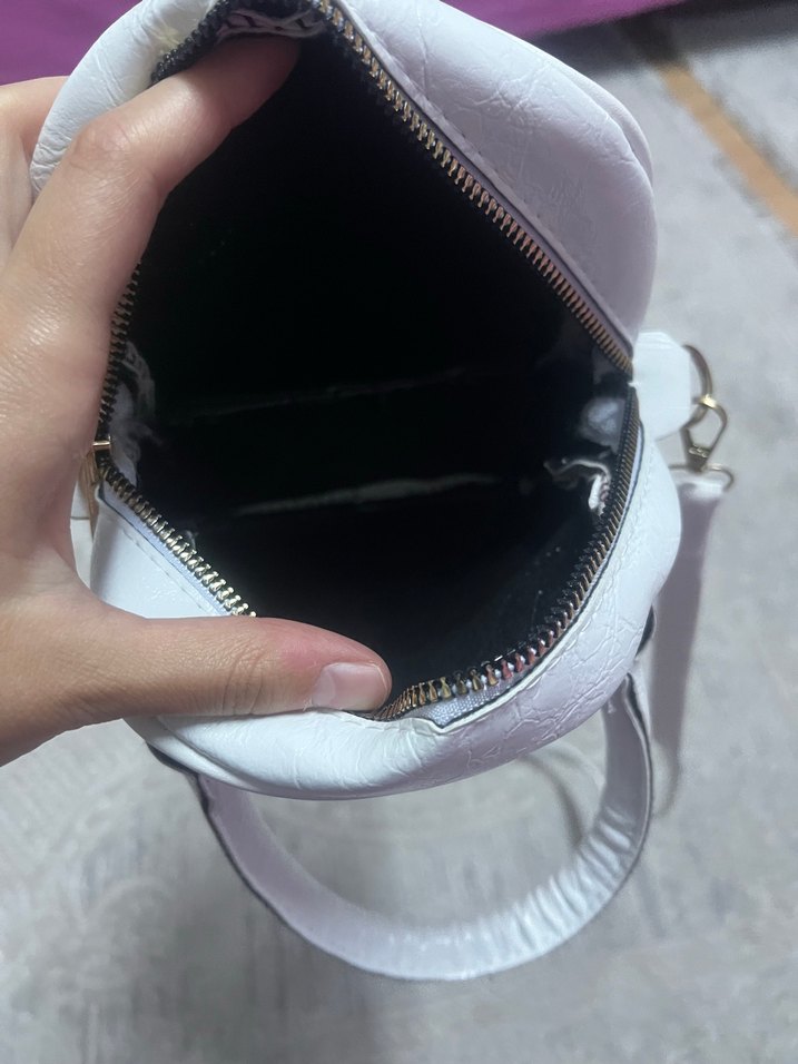 Minimalist Beyaz Deri Kadın Çanta - Görsel 5