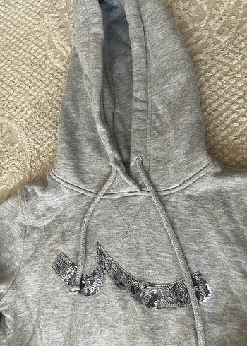 Gri Kapüşonlu Nakışlı Sweatshirt LTB - Görsel 3