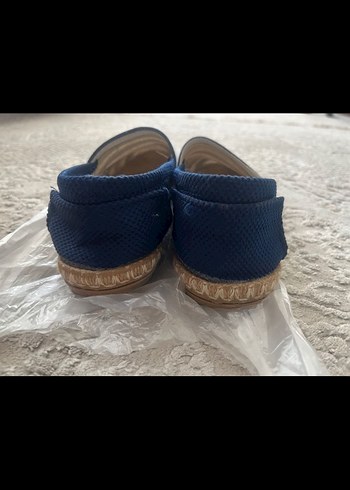 Mavi Beyaz Çizgili Kadın Ayakkabı - Görsel 4