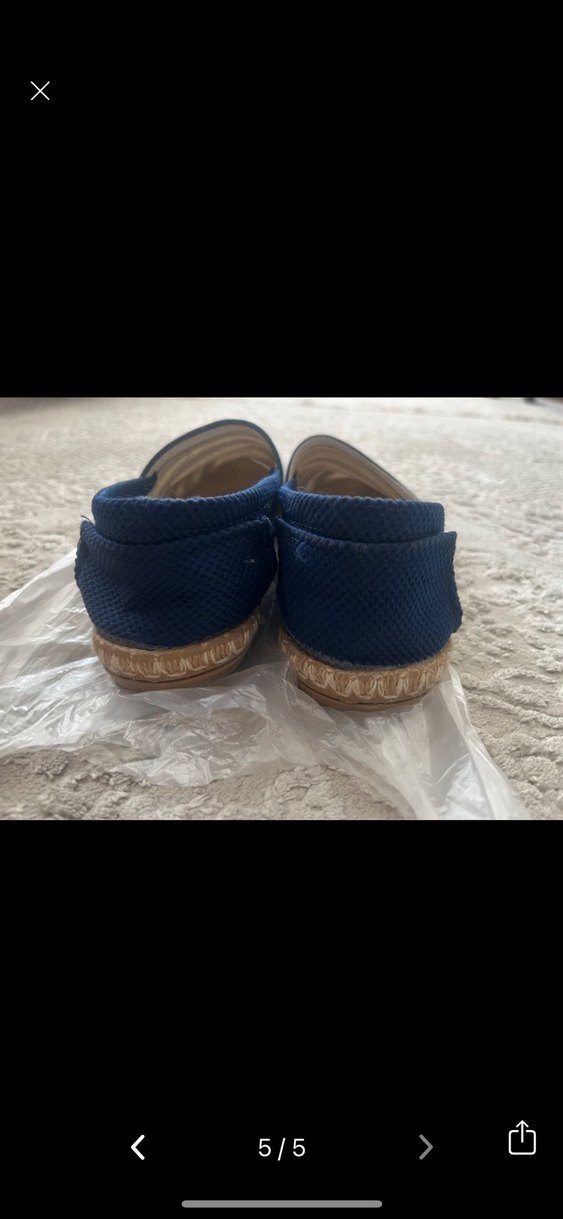 Mavi Beyaz Çizgili Kadın Ayakkabı - Görsel 4