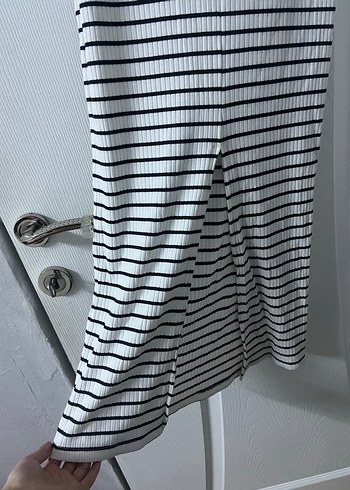 ADDAX Çizgili Kadın Elbise - Görsel 5