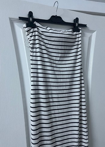 ADDAX Çizgili Kadın Elbise - Görsel 2