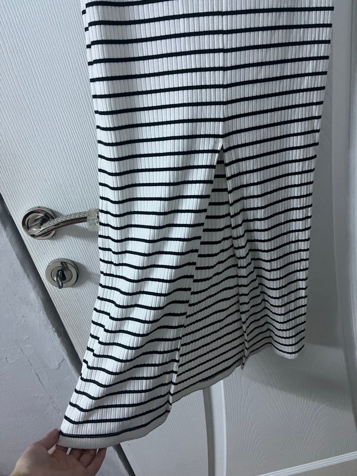 ADDAX Çizgili Kadın Elbise - Görsel 5