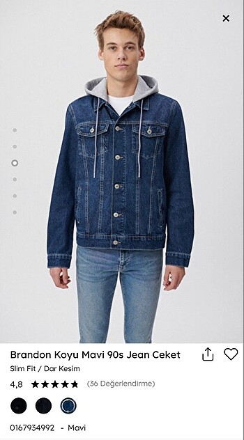 Mavi Jeans Mavi Kapşonlu kot ceket