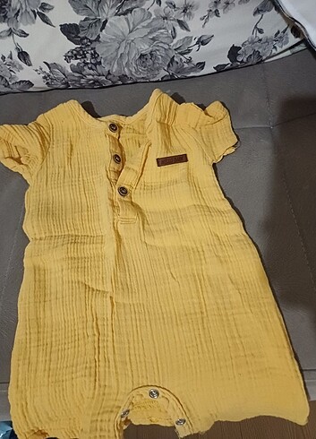 6 Ay Beden Müslin tulum sarı