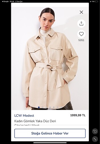 LC Waikiki LCW MODEST deri ceket