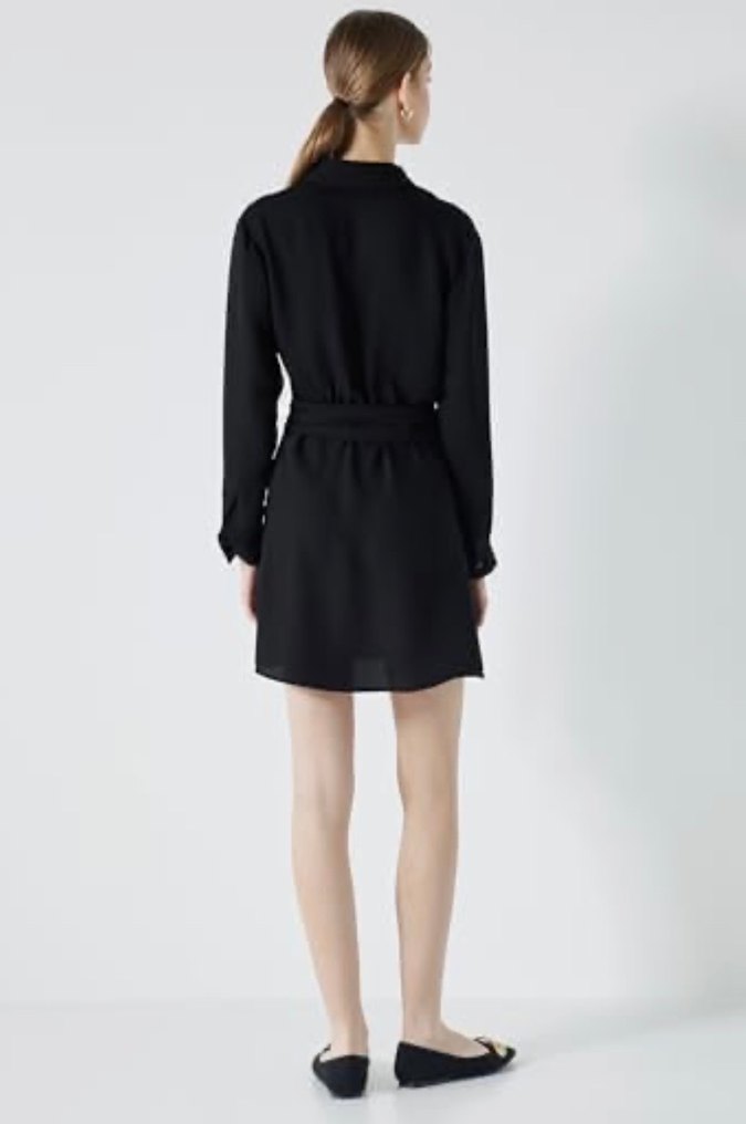 İpekyol Siyah Midi Uzun Kollu Kadın Elbise - Görsel 4