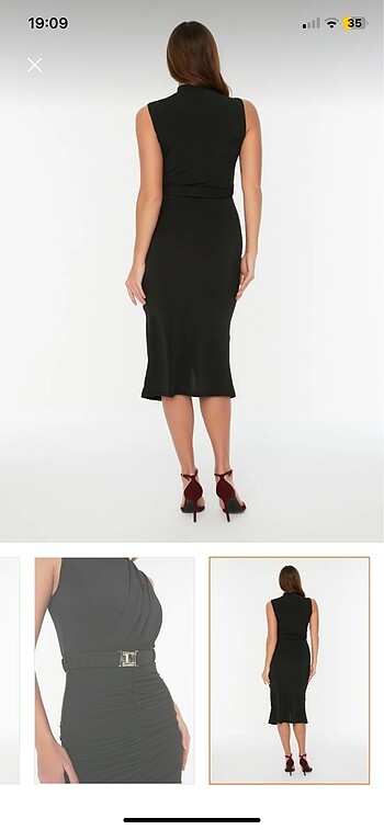 Zara Siyah Midi Elbise