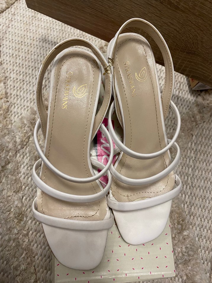 Beyaz Topuklu Kadın Sandalet - Görsel 2