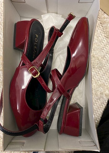 Bordo Tokalı Modern Klasik Kadın Topuklu Ayakkabı - Görsel 5